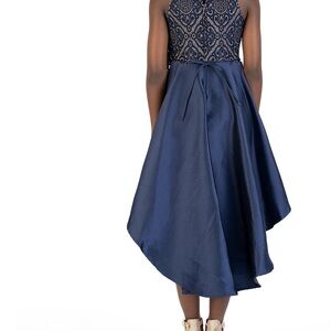 Navy gown with lace bodice Girls size 8